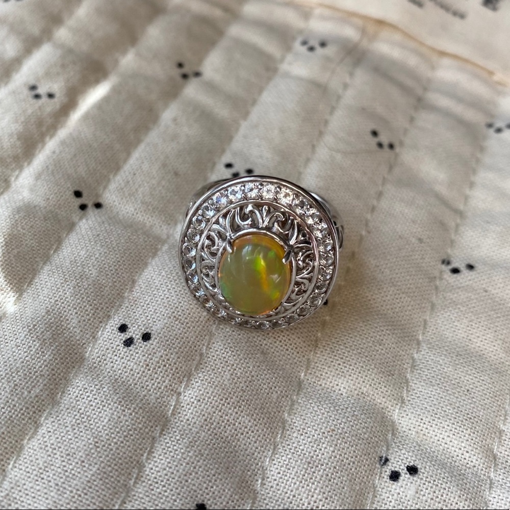 Silver Opal Statement Ring - image 2